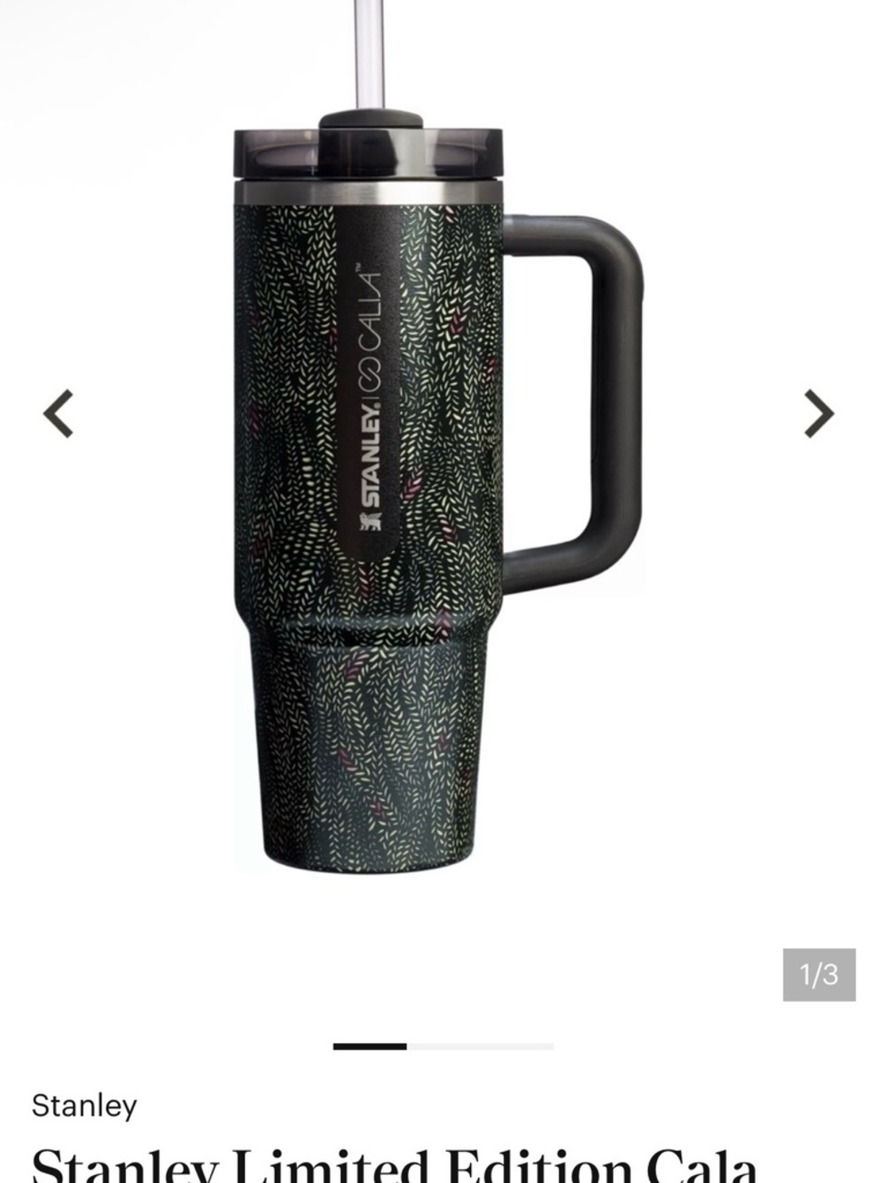 Stanley x Calia Limited Edition Travel Tumbler - Black/Green Speckle